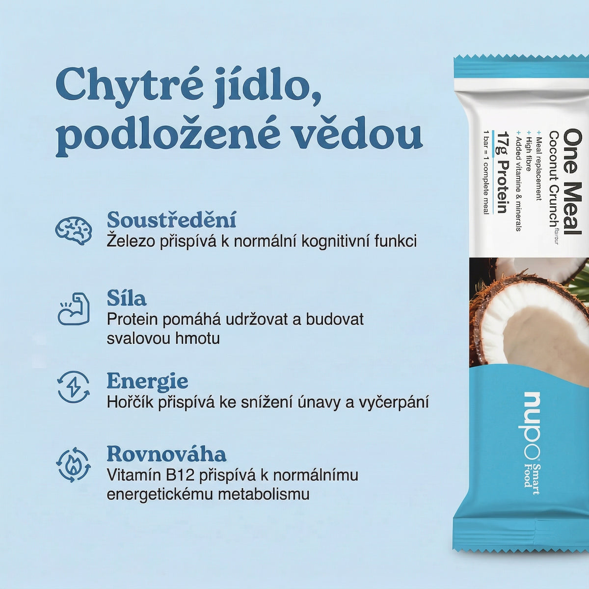 NUPO Tyčinka One Meal Chrumkavý kokos - 15 ks