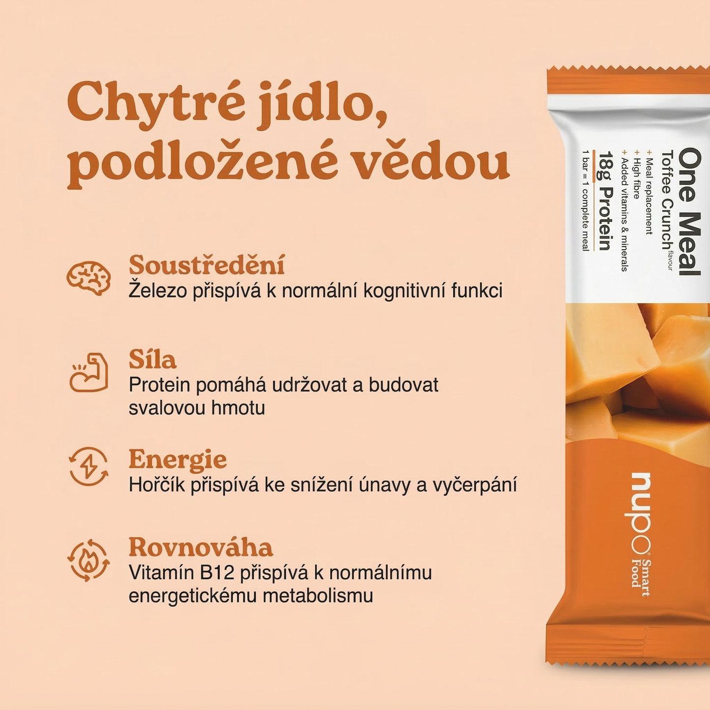 NUPO Tyčinka One Meal Chrumkavý Karamel